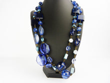 Load image into Gallery viewer, Vintage Art Deco Style Long Blue Bead Flapper Necklace