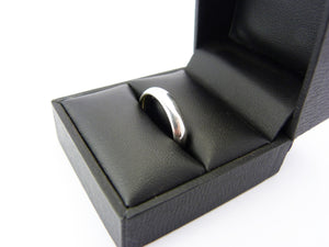 Vintage Silver Wedding Band Ring UK Size M Half