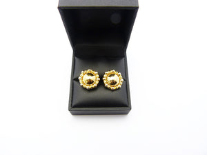 Vintage Gold Plated Monet Ball Stud Earrings