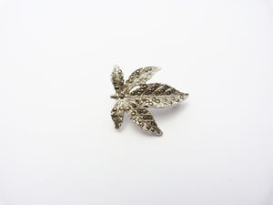 Vintage Marcasite Leaf Brooch