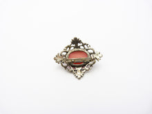 Load image into Gallery viewer, Vintage Art Nouveau Style Pink Glass Brooch