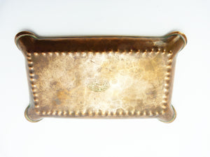 Arts and Crafts Repousse Copper Ashtray - Hand Beaten English Made Olbury
