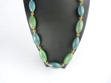 Load image into Gallery viewer, Vintage Monet Jade Green Bead Filigree Necklace