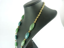 Load image into Gallery viewer, Vintage Monet Jade Green Bead Filigree Necklace