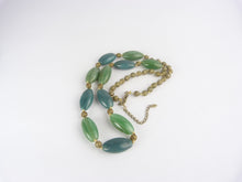 Load image into Gallery viewer, Vintage Monet Jade Green Bead Filigree Necklac