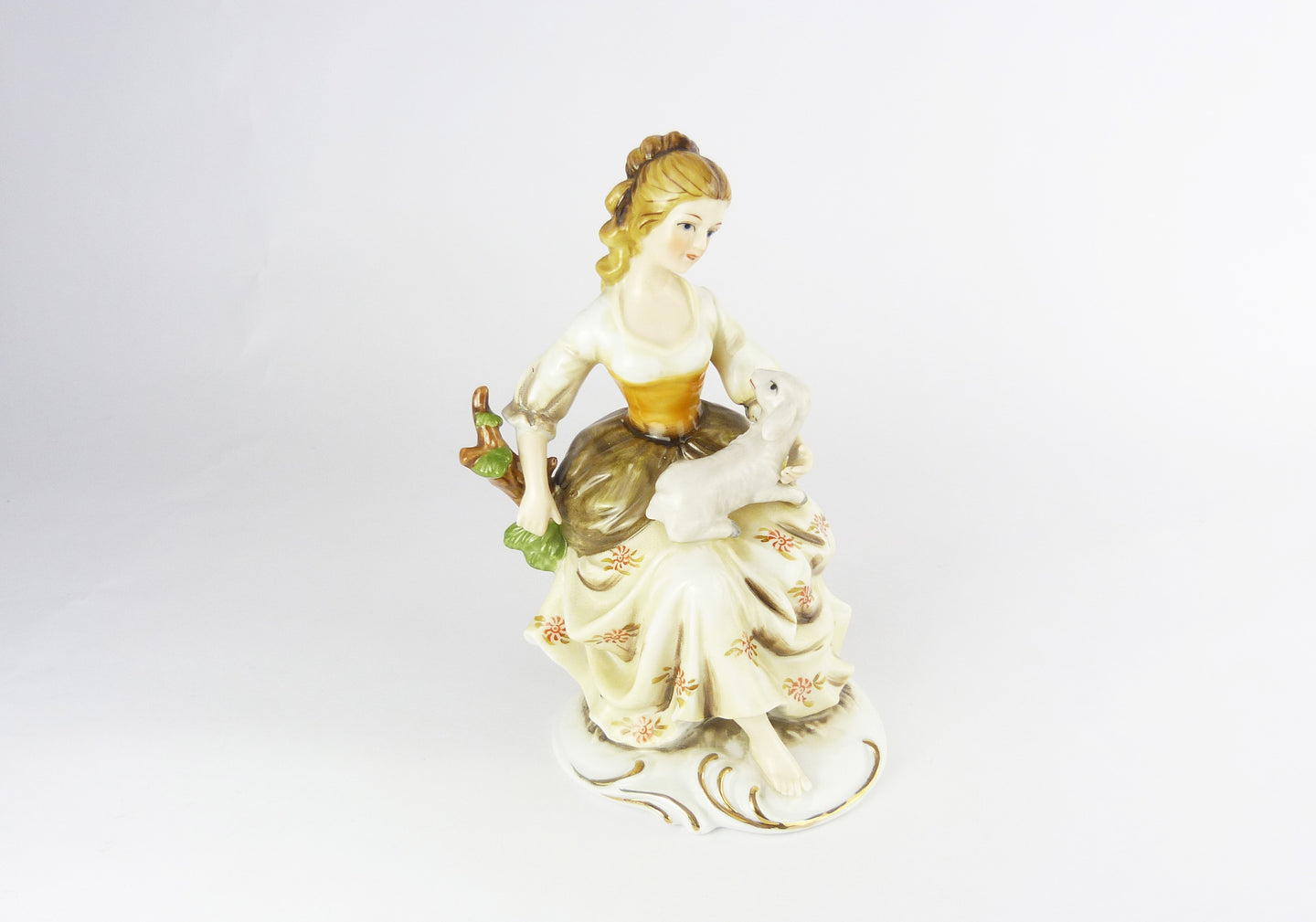 Vintage Alfretto by Mauri Porcelain Figurine - Lady With Lamb Figurine