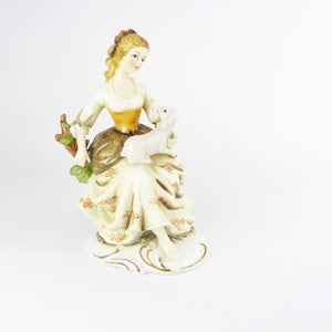 Vintage Alfretto by Mauri Porcelain Figurine - Lady With Lamb Figurine