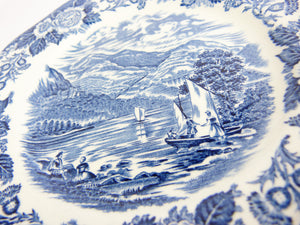 Vintage Enoch Wedgwood Tunstall Lochs of Scotland Loch Katrine Blue & White Plate