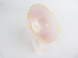 Vintage French Arcopal Harlequin Opalescent Pink Glass Tea Cup