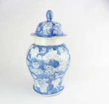 Load image into Gallery viewer, Vintage Oriental Hand Painted Floral Blue &amp; White Ginger Jar