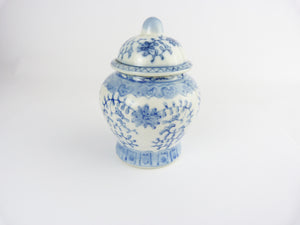 Vintage Blue & White Small Lidded Ginger Jar