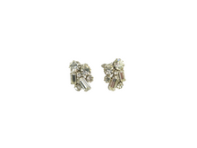 Load image into Gallery viewer, Vintage 1950s Clear Rhinestone Clip On Earrings