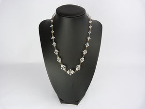 Vintage Art Deco Crystal Glass Bead Necklace 