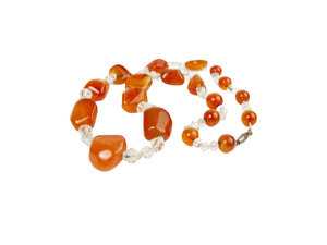 Art Deco Czech Orange Glass Necklace