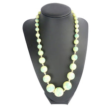 Load image into Gallery viewer, Vintage Art Deco Pale Yellow &amp; Green Glass Bead Necklace