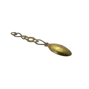Vintage Brass Welsh Love Spoon