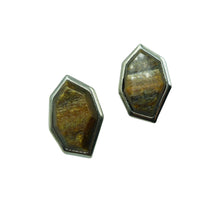 Load image into Gallery viewer, Vintage Brown Agate Stud Earrings