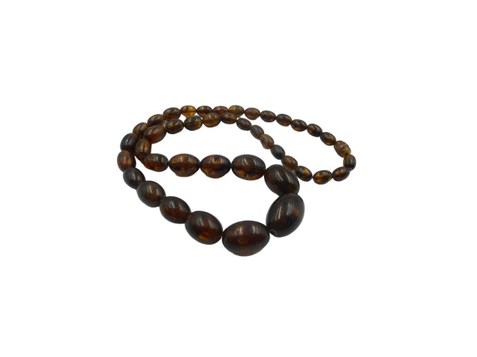 Vintage Lucite Brown Bead Necklace