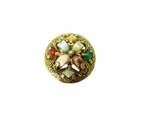 Load image into Gallery viewer, Celtic Gold &amp; Multi-Coloured Agate Shield Brooch