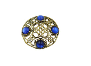 Vintage Celtic Knot & Blue Stone Brooch