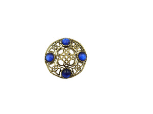 Vintage Celtic Knot & Blue Stone Brooch