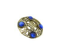 Load image into Gallery viewer, Vintage Celtic Knot &amp; Blue Stone Brooch