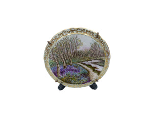 Vintage Ceramic Miniature Plate Bluebell Woods Scene