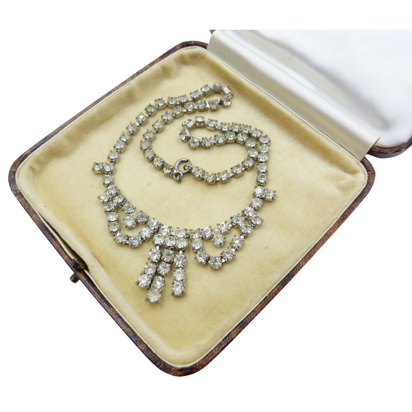 Vintage Crystal Rhinestone Glass Necklace