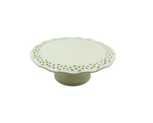 Load image into Gallery viewer, Vintage Cream Ceramic Pedestal Cake Stand