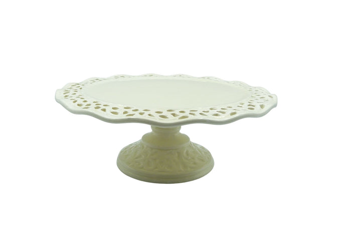 Vintage Cream Ceramic Pedestal Cake Stand