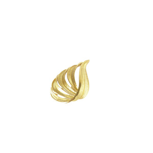 Vintage Crown Trifari Brushed Gold Leaf Brooch
