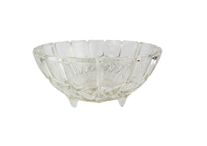 Vintage Clear Cut Glass Footed Bowl