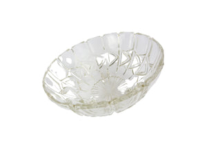Vintage Clear Cut Glass Footed Bowl