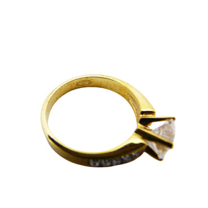 Vintage SETA Gold Tone & Clear Stone Cocktail Ring