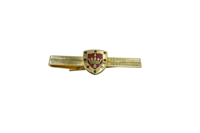 Vintage Gold & Red Enamel Bolton Coat of Arms Tie Clip