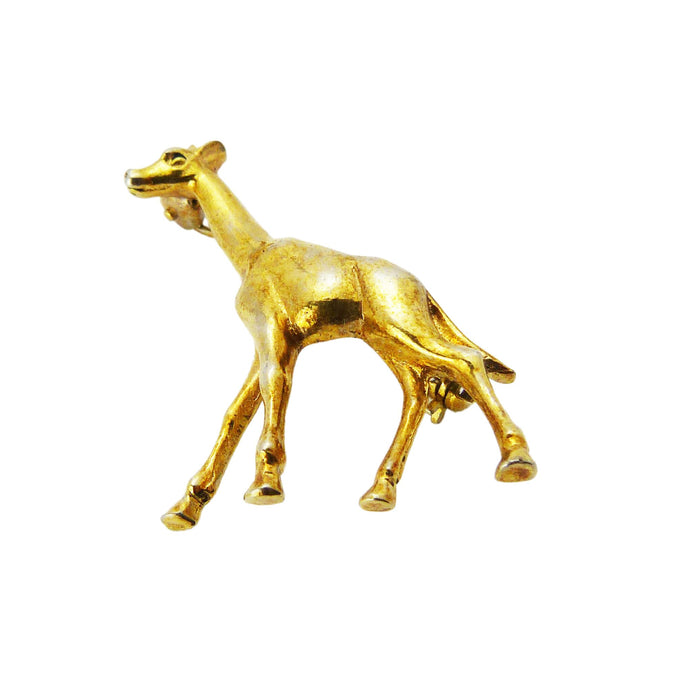 Vintage Gold Plated Giraffe Brooch