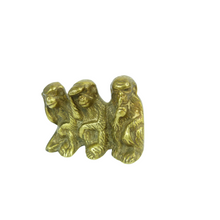 Load image into Gallery viewer, Vintage Brass Three Wise Monkeys Figurine