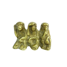 Load image into Gallery viewer, Vintage Brass Three Wise Monkeys Figurine