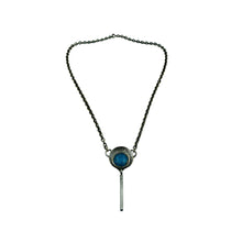 Load image into Gallery viewer, Vintage Modernist Silver &amp; Blue Enamel Pendant