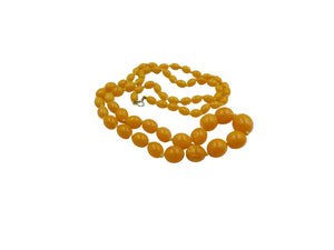 Vintage Long Orange Bead Necklace