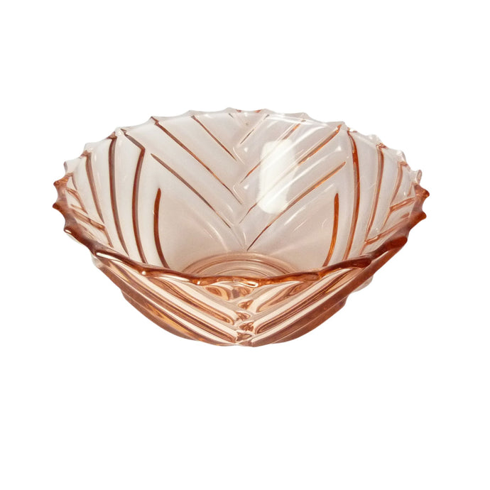 Vintage Pink Glass Serving Bowl - Belgium Glass