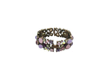 Load image into Gallery viewer, Vintage Pink &amp; Purple Aurora Borealis Rhinestone Diamante Bracelet