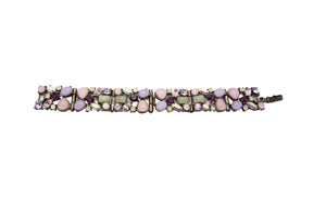 Vintage Pink & Purple Aurora Borealis Rhinestone Diamante Bracelet