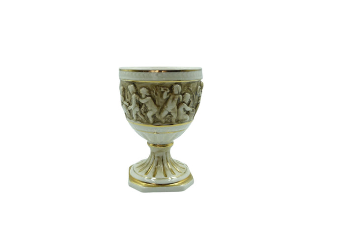 Vintage R. Capodimonte Porcelain Pot, Vase,