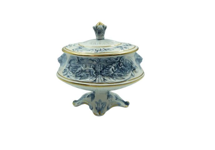 Vintage R. Capodimonte Blue Porcelain Dish