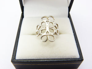 Vintage Silver Mexico Lace Ring Size L & Half