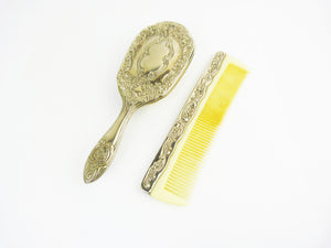 Vintage Silver Plated Brush & Comb Vanity Set