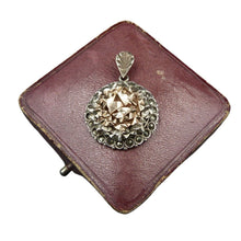Load image into Gallery viewer, Vintage Silver, Rose Gold &amp; Marcasite Flower Pendant