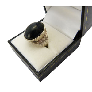 Vintage Silver & Black Stone Ring - Paul Edward Bunn - PEB Ring