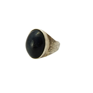 Vintage Silver & Black Stone Ring - Paul Edward Bunn - PEB Ring